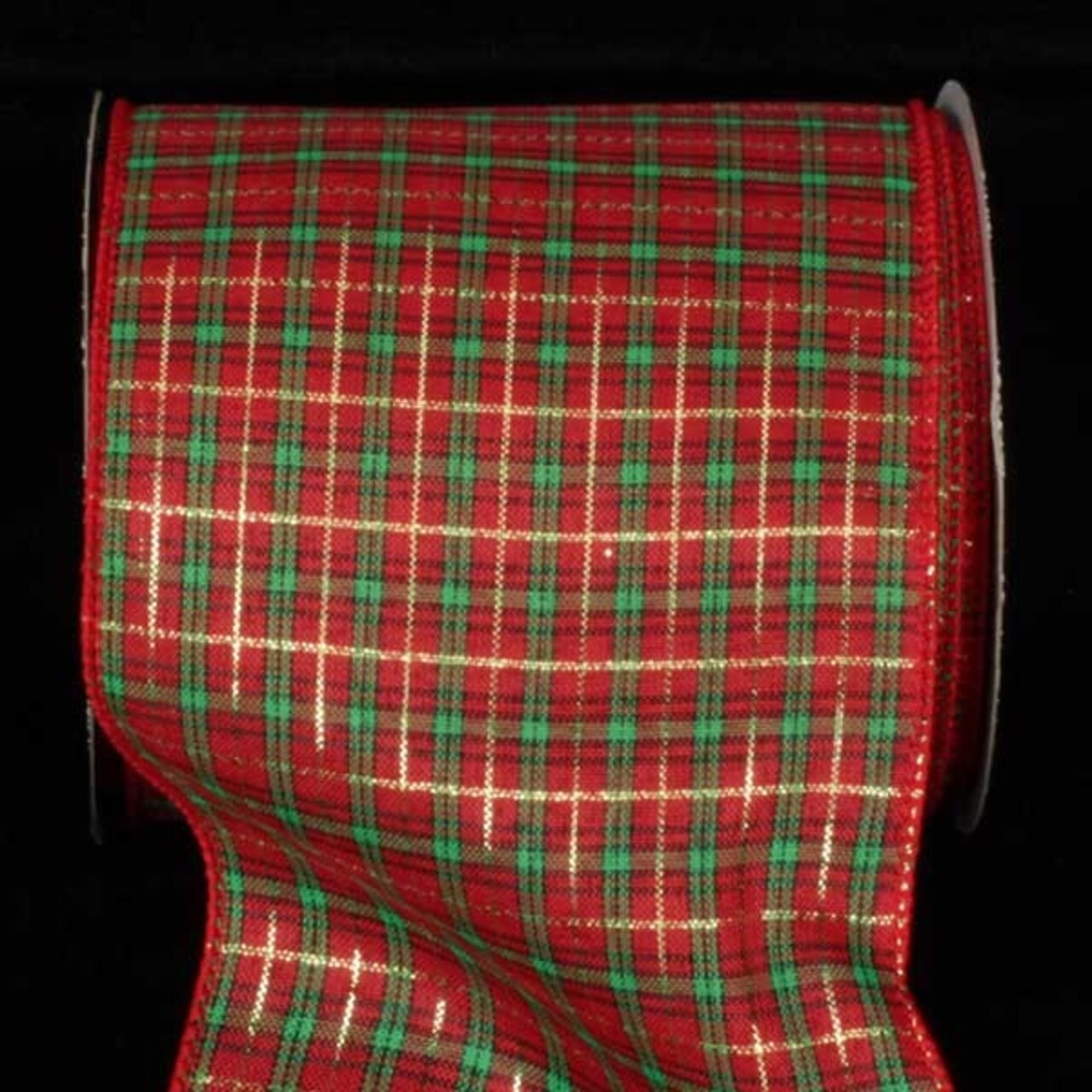 The Ribbon People Red and Green Tartan Plaid Wired Craft Ribbon 5" x 40 Yards